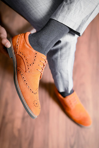 Mighty Suede Leather Brogue Derby Lace Ups